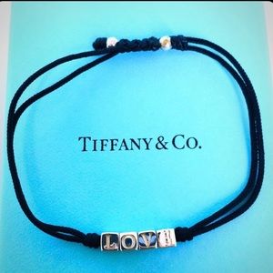 Tiffany LOVE Silk Cord/Silver Bracelet. Brand new!